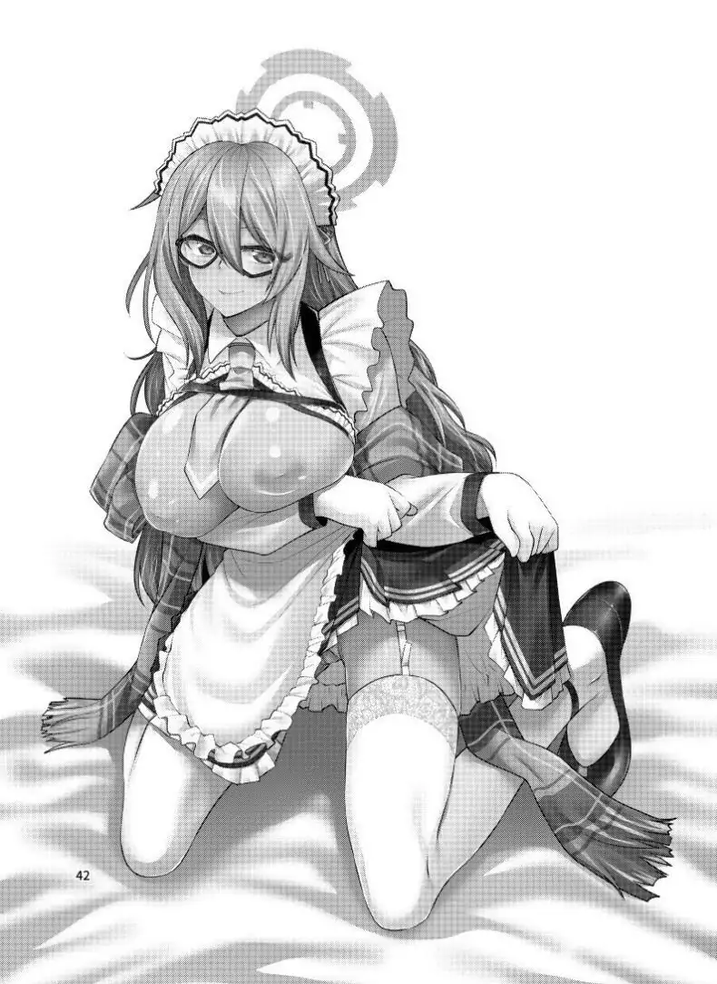 อ่านโดจิน ยัยสาวเมดที่เป็นมากกว่าสาวรับใช้ [CRIMSON GROUND (Miyashiro Sousuke)] Inbi ni Gohoushi Itashimasu (Blue Archive)